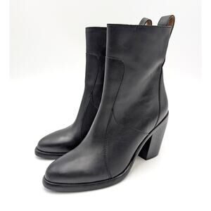 Rag & Bone Mustang Leather High Heel Ankle Boots Women's Black Size US5.5 EU35